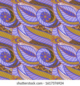 Seamless pattern with multicolor Paisley print. Vector illustration