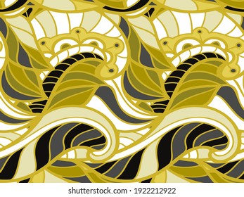 Seamless pattern with multicolor Paisley print. Vector illustration