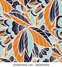 Seamless pattern with multicolor Paisley print. Vector illustration