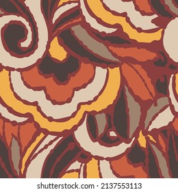 Seamless pattern with multicolor Paisley print. Vector illustration