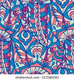 Patrón sin brillo con la impresión Paisley multicolor. Ilustración del vector