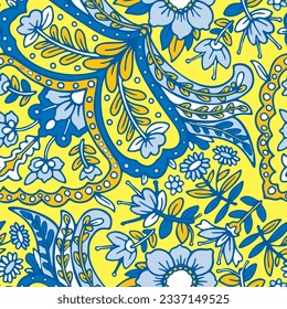 Patrón sin brillo con la impresión Paisley multicolor. Ilustración del vector