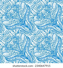 Seamless pattern with multicolor Paisley print. Vector illustration