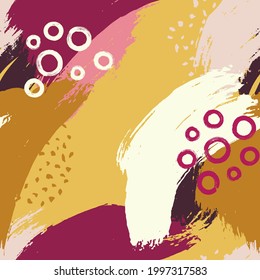 Seamless pattern with multicolor stains. Colorful abstract background with brush strokes.