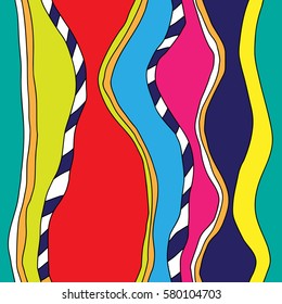 Seamless pattern of multicolor stripes.