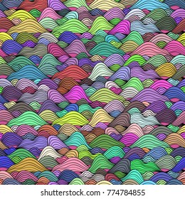 Seamless pattern with multicolor wavy texture