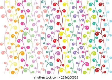 seamless pattern of multicolor with white background