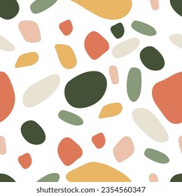 Seamless pattern of multicolored abstract spots. Interior Design. Wallpaper. book cover. Millennial Pink Modern Terrazzo Stone