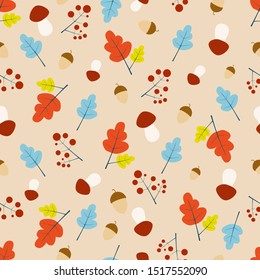 Seamless pattern with multicolored autumn pattern