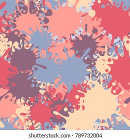 Seamless pattern. Multicolored blots chaotically located on the surface. Six-color texture.