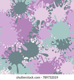 Seamless pattern. Multicolored blots chaotically located on the surface. Six-color texture.