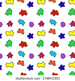 Seamless pattern of multi-colored blots of paint on a white background vector illustration