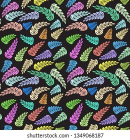 Seamless pattern with multi-colored branches. A nice ornament for fabric, wall-paper on a wall, design of the web page. Vector graphic template.