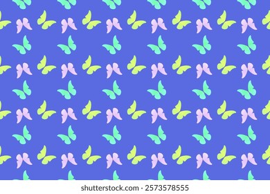Seamless pattern of multicolored butterflies. The concept of the spring meeting. Vector graphics. For fabric design, packaging, background, wallpaper