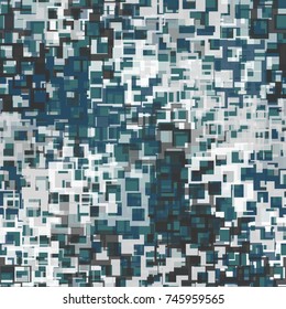 Seamless pattern. Multi-colored camouflage made of elements with square holes. For 3D modeling, textiles and website design.