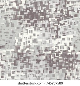 Seamless pattern. Multi-colored camouflage made of elements with square holes. For 3D modeling, textiles and website design.