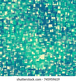 Seamless pattern. Multi-colored camouflage made of elements with square holes. For 3D modeling, textiles and website design.