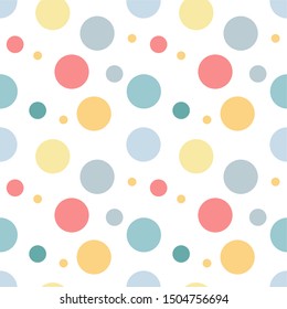 Seamless pattern. Multi-colored circles on a white background.