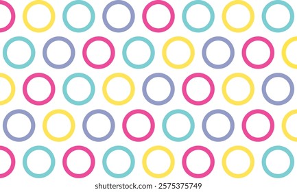 Seamless pattern. Multi-colored circles on a white background. Texture. Vector multi colored pattern polka dots