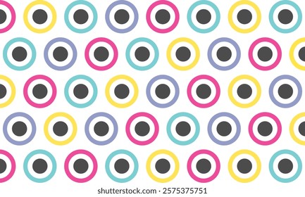 Seamless pattern. Multi-colored circles on a white background. Texture. Vector multi colored pattern polka dots