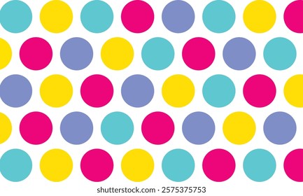 Seamless pattern. Multi-colored circles on a white background. Texture. Vector multi colored pattern polka dots