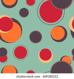 Seamless pattern with multicolored circular shapes