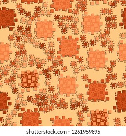 Seamless pattern. Multicolored composition of rounded squares. Suitable for decoration of children's clothes and interiors.