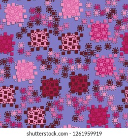 Seamless pattern. Multicolored composition of rounded squares. Suitable for decoration of children's clothes and interiors.