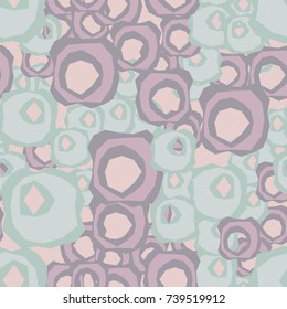 Seamless pattern. Multicolored curves circles and squares.