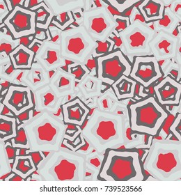 Seamless pattern. Multicolored curves pentagons. Fashionable camouflage.