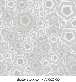 Seamless pattern. Multicolored curves pentagons. Fashionable camouflage.