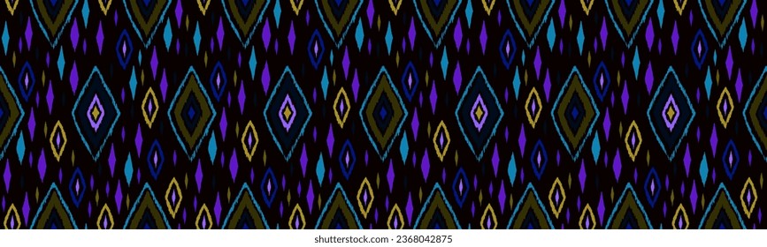 Seamless pattern with multicolored diamonds. Geometric chevron abstract illustration, wallpaper. Tribal ethnic vector texture. Aztec style. Folk embroidery. Indian, Scandinavian, African rug.