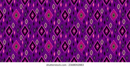 Seamless pattern with multicolored diamonds. Geometric chevron abstract illustration, wallpaper. Tribal ethnic vector texture. Aztec style. Folk embroidery. Indian, Scandinavian, African rug.