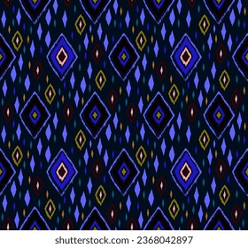 Seamless pattern with multicolored diamonds. Geometric chevron abstract illustration, wallpaper. Tribal ethnic vector texture. Aztec style. Folk embroidery. Indian, Scandinavian, African rug.