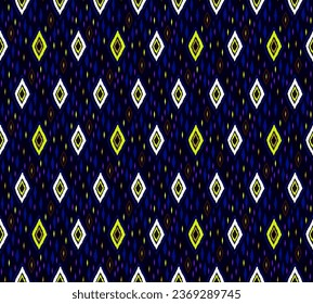 Seamless pattern with multicolored diamonds. Geometric chevron abstract illustration, wallpaper. Tribal ethnic vector texture. Aztec style. Folk embroidery. Indian, Scandinavian, African rug.