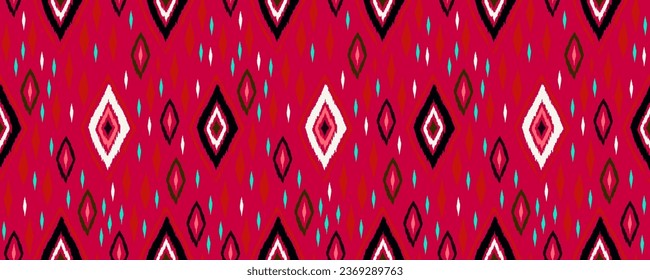 Seamless pattern with multicolored diamonds. Geometric chevron abstract illustration, wallpaper. Tribal ethnic vector texture. Aztec style. Folk embroidery. Indian, Scandinavian, African rug.