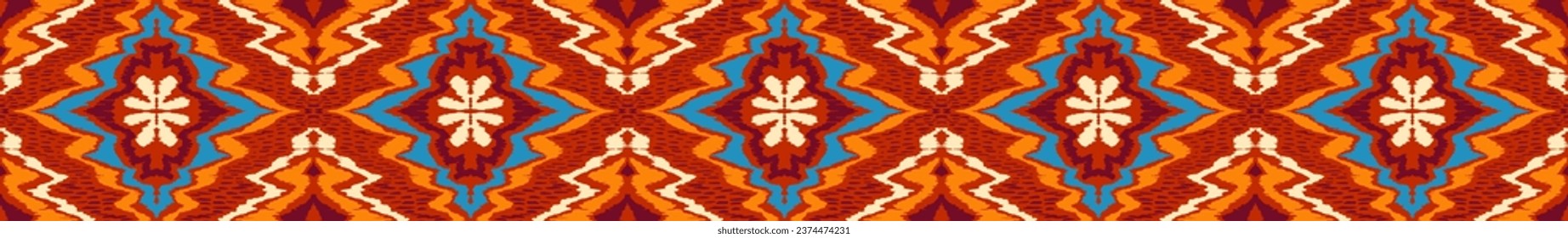 Seamless pattern with multicolored diamonds. Geometric chevron abstract illustration, wallpaper. Tribal ethnic vector texture. Aztec style. Folk embroidery. Indian, Scandinavian, African rug.