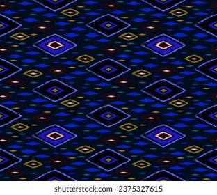 Seamless pattern with multicolored diamonds. Geometric chevron abstract illustration, wallpaper. Tribal ethnic vector texture. Aztec style. Folk embroidery. Indian, Scandinavian, African rug.