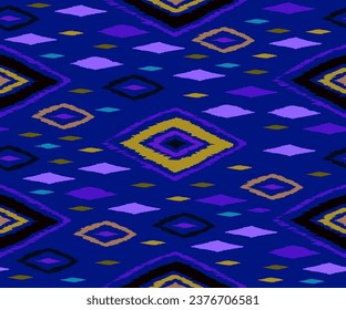 Seamless pattern with multicolored diamonds. Geometric chevron abstract illustration, wallpaper. Tribal ethnic vector texture. Aztec style. Folk embroidery. Indian, Scandinavian, African rug.