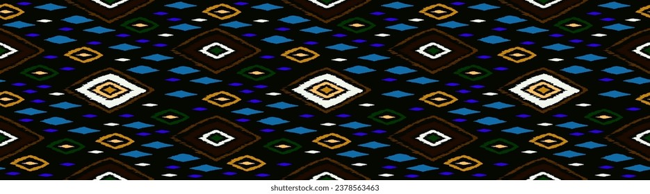 Seamless pattern with multicolored diamonds. Geometric chevron abstract illustration, wallpaper. Tribal ethnic vector texture. Aztec style. Folk embroidery. Indian, Scandinavian, African rug.