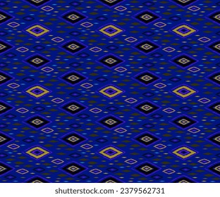 Seamless pattern with multicolored diamonds. Geometric chevron abstract illustration, wallpaper. Tribal ethnic vector texture. Aztec style. Folk embroidery. Indian, Scandinavian, African rug.