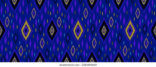 Seamless pattern with multicolored diamonds. Geometric chevron abstract illustration, wallpaper. Tribal ethnic vector texture. Aztec style. Folk embroidery. Indian, Scandinavian, African rug.