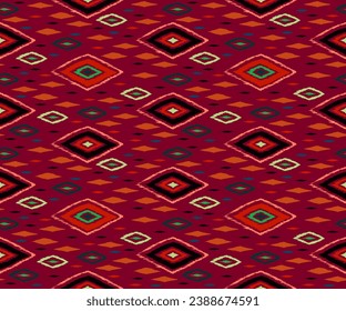 Seamless pattern with multicolored diamonds. Geometric chevron abstract illustration, wallpaper. Tribal ethnic vector texture. Aztec style. Folk embroidery. Indian, Scandinavian, African rug.