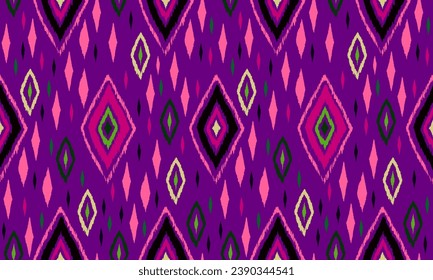 Patrón sin problemas con diamantes multicolores. Ilustración abstracta de chevron geométrico, fondo de pantalla. Textura vectorial étnica tribal. Estilo azteca. bordado popular. Indio, escandinavo, alfombra africana.