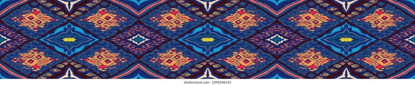 Seamless pattern with multicolored diamonds. Geometric chevron abstract illustration, wallpaper. Tribal ethnic vector texture. Aztec style. Folk embroidery. Indian, Scandinavian, African rug.