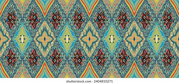 Patrón sin problemas con diamantes multicolores. Ilustración abstracta de chevron geométrico, fondo de pantalla. Textura vectorial étnica tribal. Estilo azteca. bordado popular. Indio, escandinavo, alfombra africana.