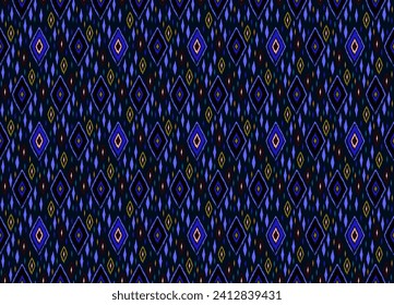 Seamless pattern with multicolored diamonds. Geometric chevron abstract illustration, wallpaper. Tribal ethnic vector texture. Aztec style. Folk embroidery. Indian, Scandinavian, African rug.
