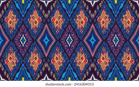 Patrón sin problemas con diamantes multicolores. Ilustración abstracta de chevron geométrico, fondo de pantalla. Textura vectorial étnica tribal. Estilo azteca. bordado popular. Indio, escandinavo, alfombra africana.