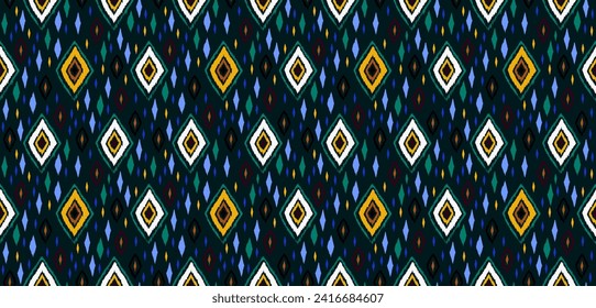 Patrón sin problemas con diamantes multicolores. Ilustración abstracta de chevron geométrico, fondo de pantalla. Textura vectorial étnica tribal. Estilo azteca. bordado popular. Indio, escandinavo, alfombra africana.