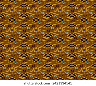 Seamless pattern with multicolored diamonds. Geometric chevron abstract illustration, wallpaper. Tribal ethnic vector texture. Aztec style. Folk embroidery. Indian, Scandinavian, African rug.